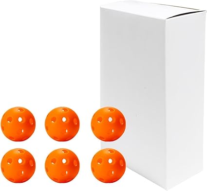 Pickleball-X Performance 6Pcs Holes Orange Balls – Tournament Grade, Durable One-Piece Construction