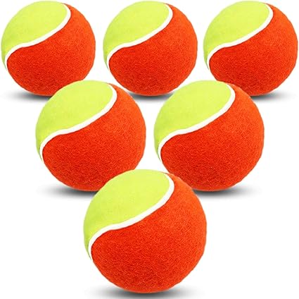 Tennis Balls Bulk Orange Yellow Color Low Compression  – Advanced Training, Practice & Pet Play | Durable Rubber & Felt