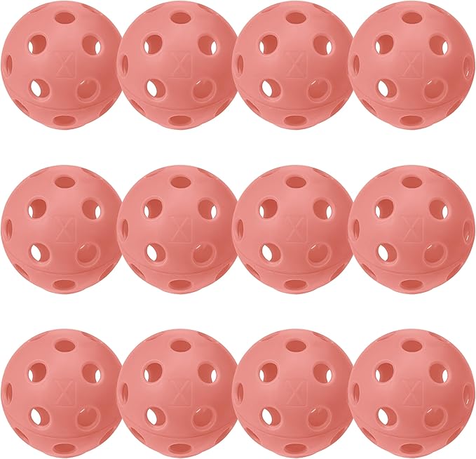 Pickleball-X Performance 12 Pcs Holes Pink / Tiffany Balls β Tournament Grade, Durable One-Piece Construction