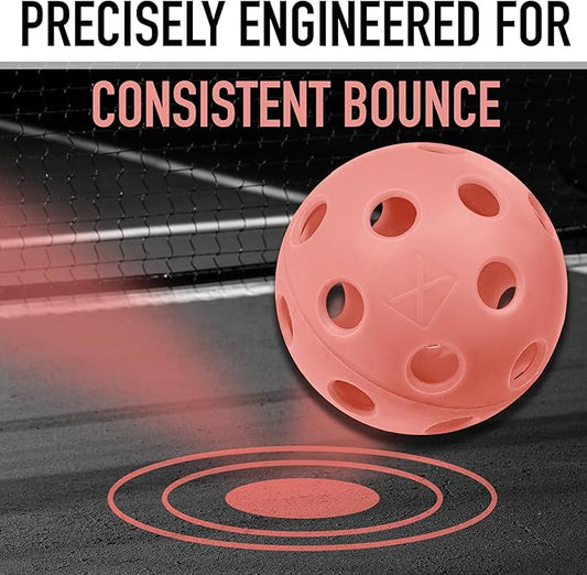 Pickleball-X Performance 12 Pcs Holes Pink / Tiffany Balls – Tournament Grade, Durable One-Piece Construction