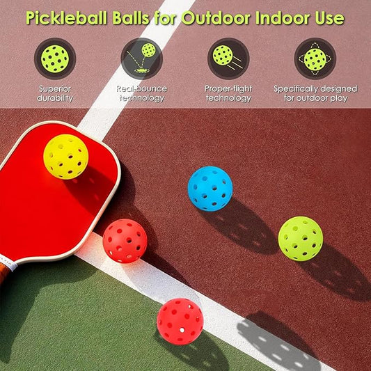 Pickleball-X Performance 40 Holes Balls Multicolors – Tournament Grade, Durable One-Piece Construction