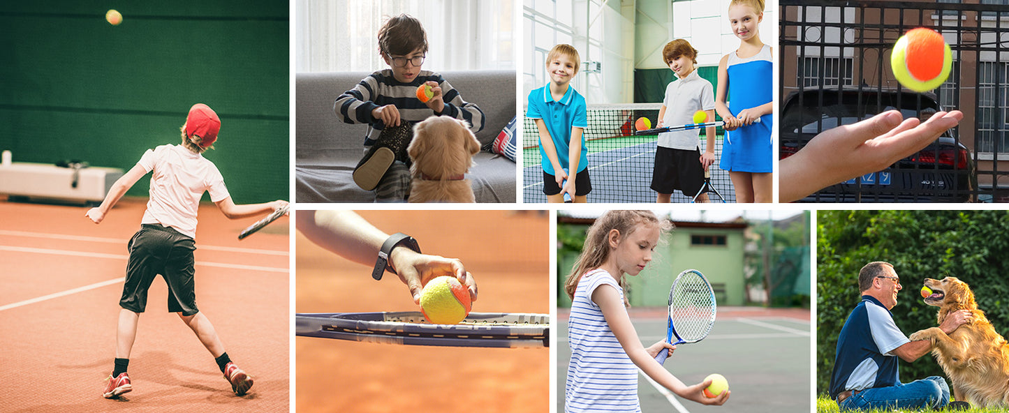 Tennis Balls Bulk Orange Yellow Color Low Compression  – Advanced Training, Practice & Pet Play | Durable Rubber & Felt