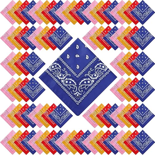 Paisley Scarf Unisex Multicolor Bandana – 100% Cotton Headband for Men & Women, 22"x22"