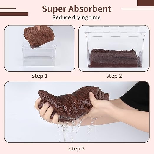 LBB SUPPLY Wholsale Microfiber Hair Brown Towel – Quick Drying, Soft, Bleach Resistant & Frizz Control for All Hair Types