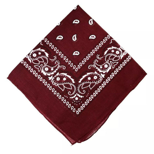Paisley Bandana Brown Scarf – 100% Polyester Headband for Men & Women, 22"x22"