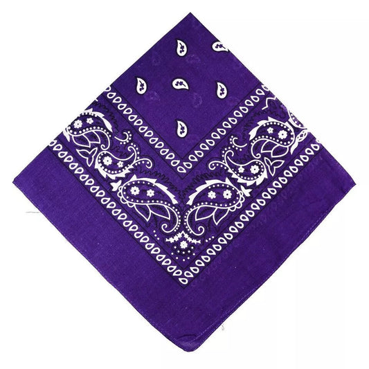 Paisley Bandana Purple – 100% Polyester Headband for Men & Women 22"x22"