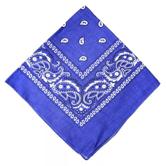 Paisley Bandana Royal Blue Scarf – 100% Polyester Headband for Men & Women, 22"x22"