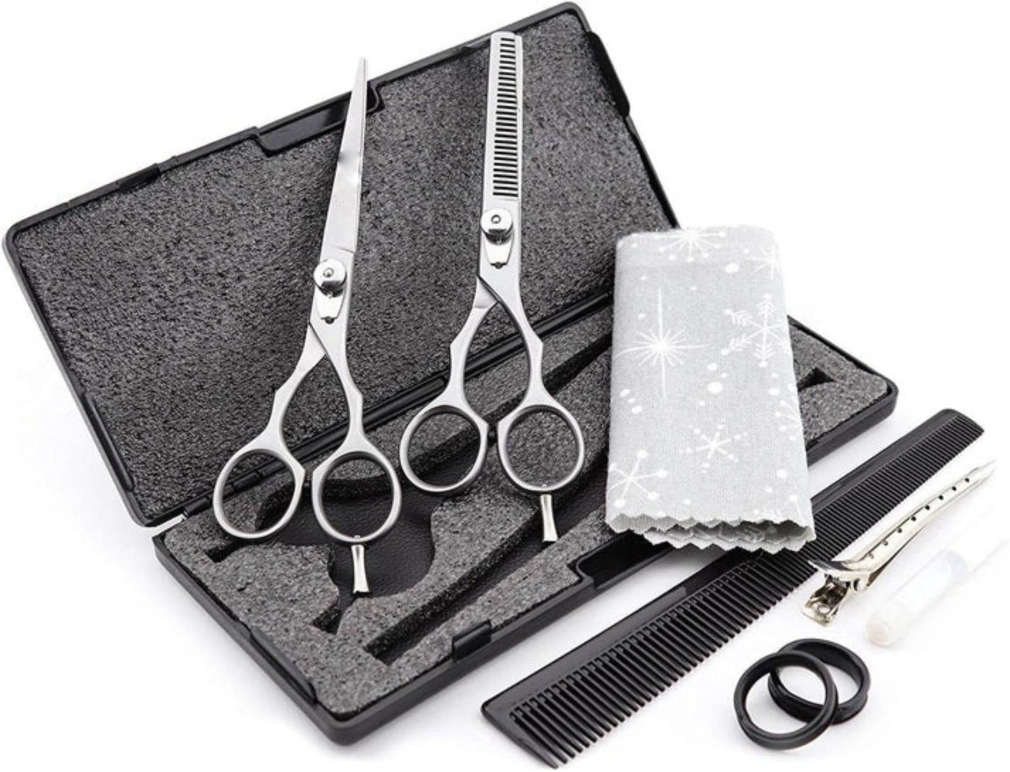 Professional 6" Hairdressing Barber Scissors Set – Stainless Steel Thinning Shears & Cutting Kit