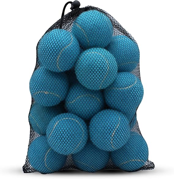 Tennis Balls Bulk Light Blue Color Low Compression  –Beginners Training Practicing  & Pet Play | Durable Rubber & Felt