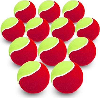 Tennis Balls Bulk Red Yellow Color Low Compression  – Advanced Training, Practice & Pet Play | Durable Rubber & Felt