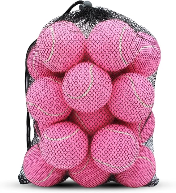 Tennis Balls Bulk Pink Color Color Low Compression  –Beginners Training Practicing  & Pet Play | Durable Rubber & Felt