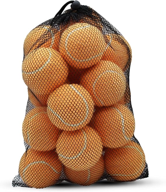 Tennis Balls Bulk Orange Color Low Compression  –Beginners Training Practicing  & Pet Play | Durable Rubber & Felt