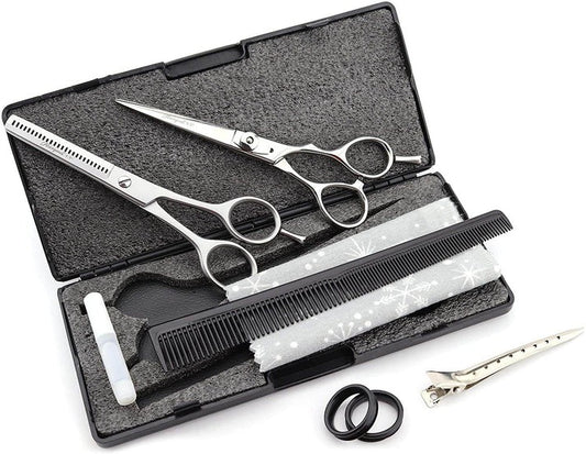 5.5" Hairdressing Thinning & Cutting Barber Scissors Set – Professional Hair Cutting Kit