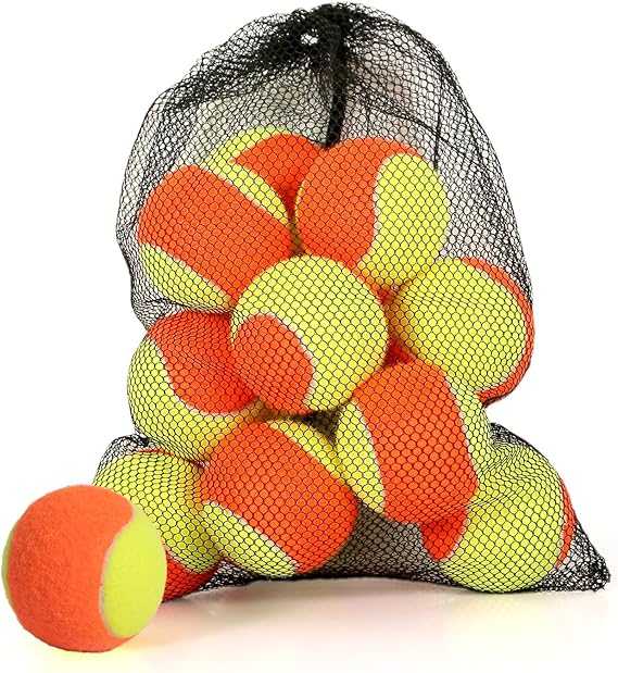 Tennis Balls Bulk  Orange Color Low Compression  – Advanced Training, Practice & Pet Play | Durable Rubber & Felt