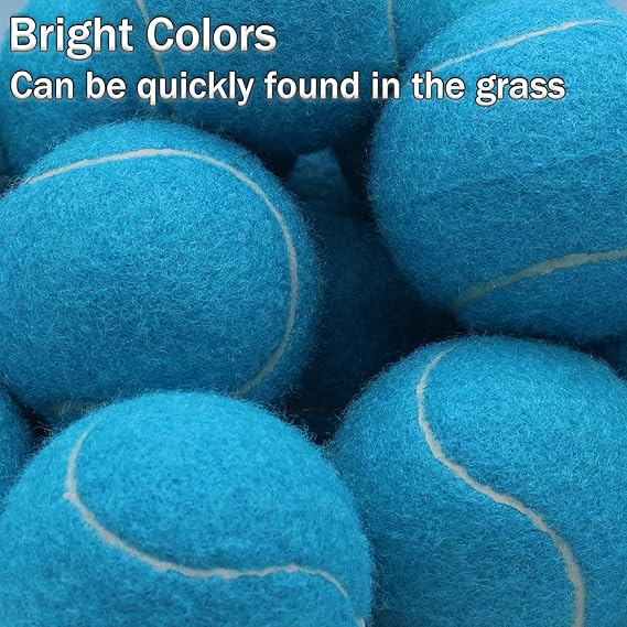 Tennis Balls Bulk Light Blue Color Low Compression  –Beginners Training Practicing  & Pet Play | Durable Rubber & Felt