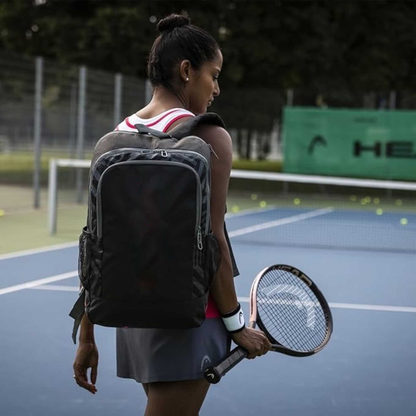 Tennis Racket Bag-Black Compact Sports Gear with Multiple Pockets