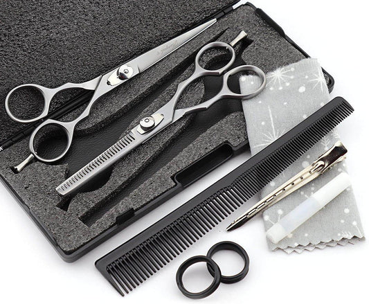 Professional 6" Hairdressing Barber Scissors Set – Stainless Steel Thinning Shears & Cutting Kit