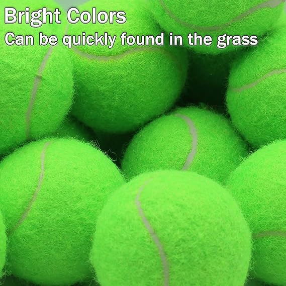 Green Tennis Balls Bulk  Color Low Compression  –Beginners Training Practicing  & Pet Play | Durable Rubber & Felt