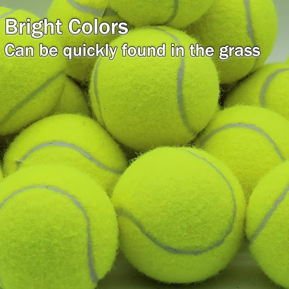 Tennis Balls Bulk Yellow Color Low Compression  –Beginners Training Practicing  & Pet Play | Durable Rubber & Felt
