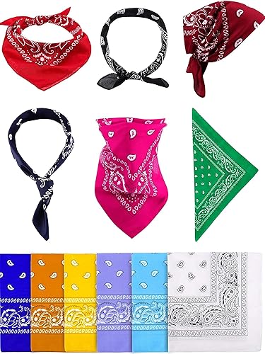 Paisley Bandana Multicolor Unisex Scarf – 100% Cotton Headband for Men & Women, 22"x22"