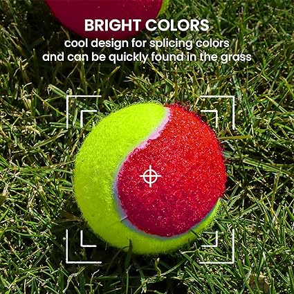 Tennis Balls Bulk Red yellow  Color Low Compression  – Advanced Training, Practice & Pet Play | Durable Rubber & Felt