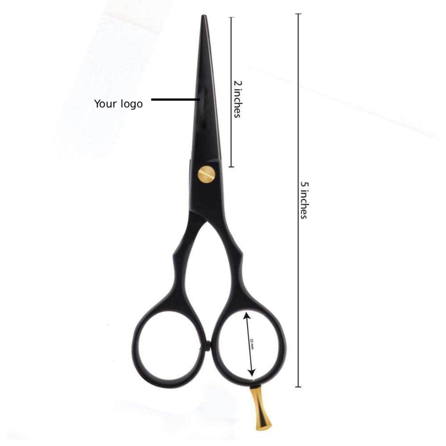 LBB SUPPL – Black 5” Beard & Moustache Hair Trimming Scissor | Stainless Steel Barber & Grooming Shears | UK Seller