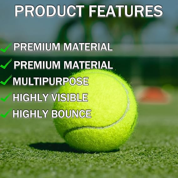 Green Tennis Balls Bulk  Color Low Compression  –Beginners Training Practicing  & Pet Play | Durable Rubber & Felt