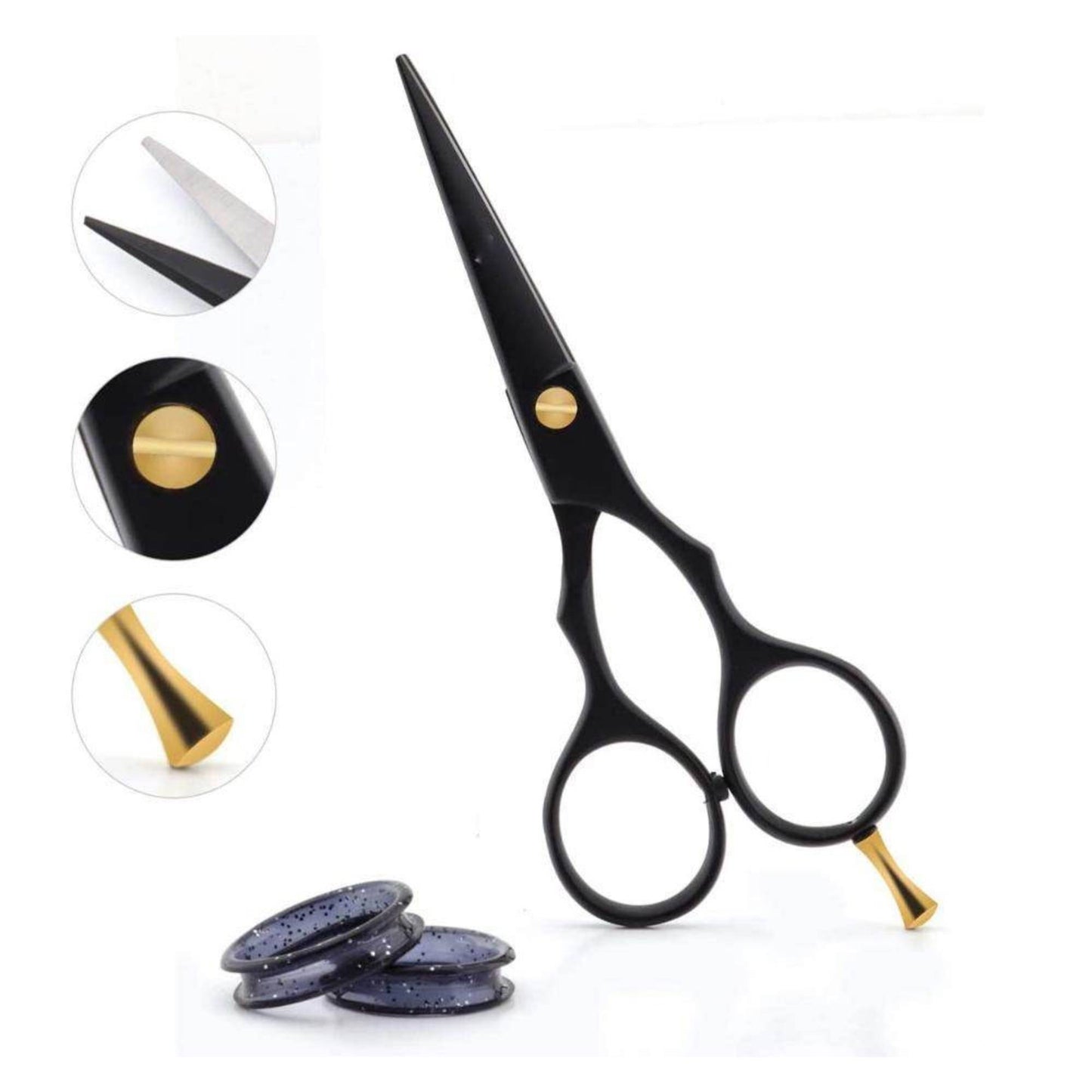 LBB SUPPL – Black 5” Beard & Moustache Hair Trimming Scissor | Stainless Steel Barber & Grooming Shears | UK Seller