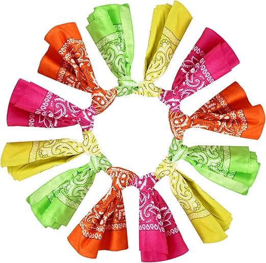 Paisley Bandana  Unisex Multicolor Scarf – 100% Cotton Headband for Men & Women, 22"x22"