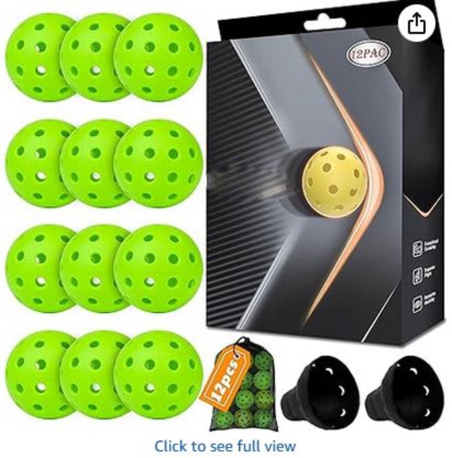 Pickleball-X Performance 12 Holes Green Balls β Tournament Grade, Durable One-Piece Construction