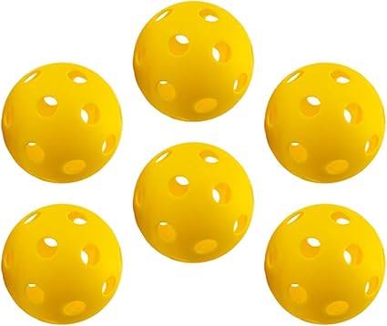 Pickleball-X Performance 6 Pcs Holes Yellow Balls – Tournament Grade, Durable One-Piece Construction