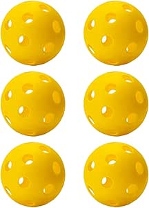 Pickleball-X Performance 6 Pcs Holes Yellow Balls – Tournament Grade, Durable One-Piece Construction