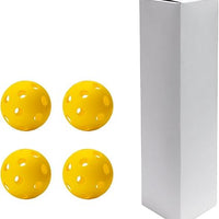 Pickleball-X Performance 4 Pcs Holes Yellow Balls – Tournament Grade, Durable One-Piece Construction