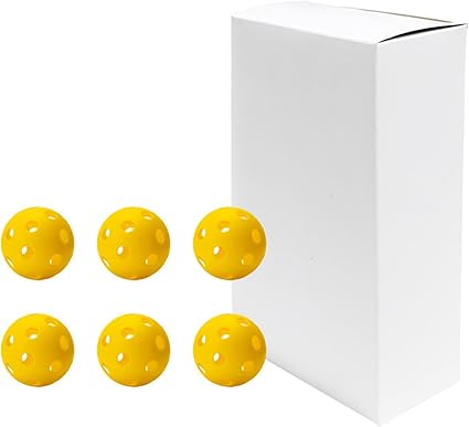 Pickleball-X Performance 6 Pcs Holes Yellow Balls – Tournament Grade, Durable One-Piece Construction