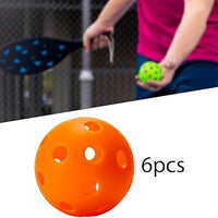 Pickleball-X Performance 6Pcs Holes Orange Balls – Tournament Grade, Durable One-Piece Construction