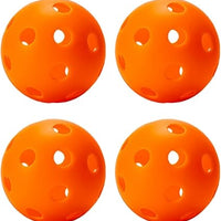 Pickleball-X Performance 4 Pcs Holes Orange Balls – Tournament Grade, Durable One-Piece Construction