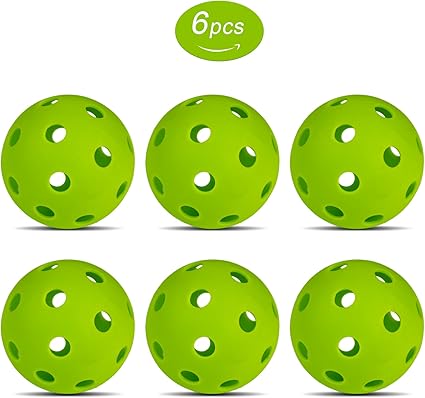 Pickleball-X Performance 6 Holes Green Balls – Tournament Grade, Durable One-Piece Construction