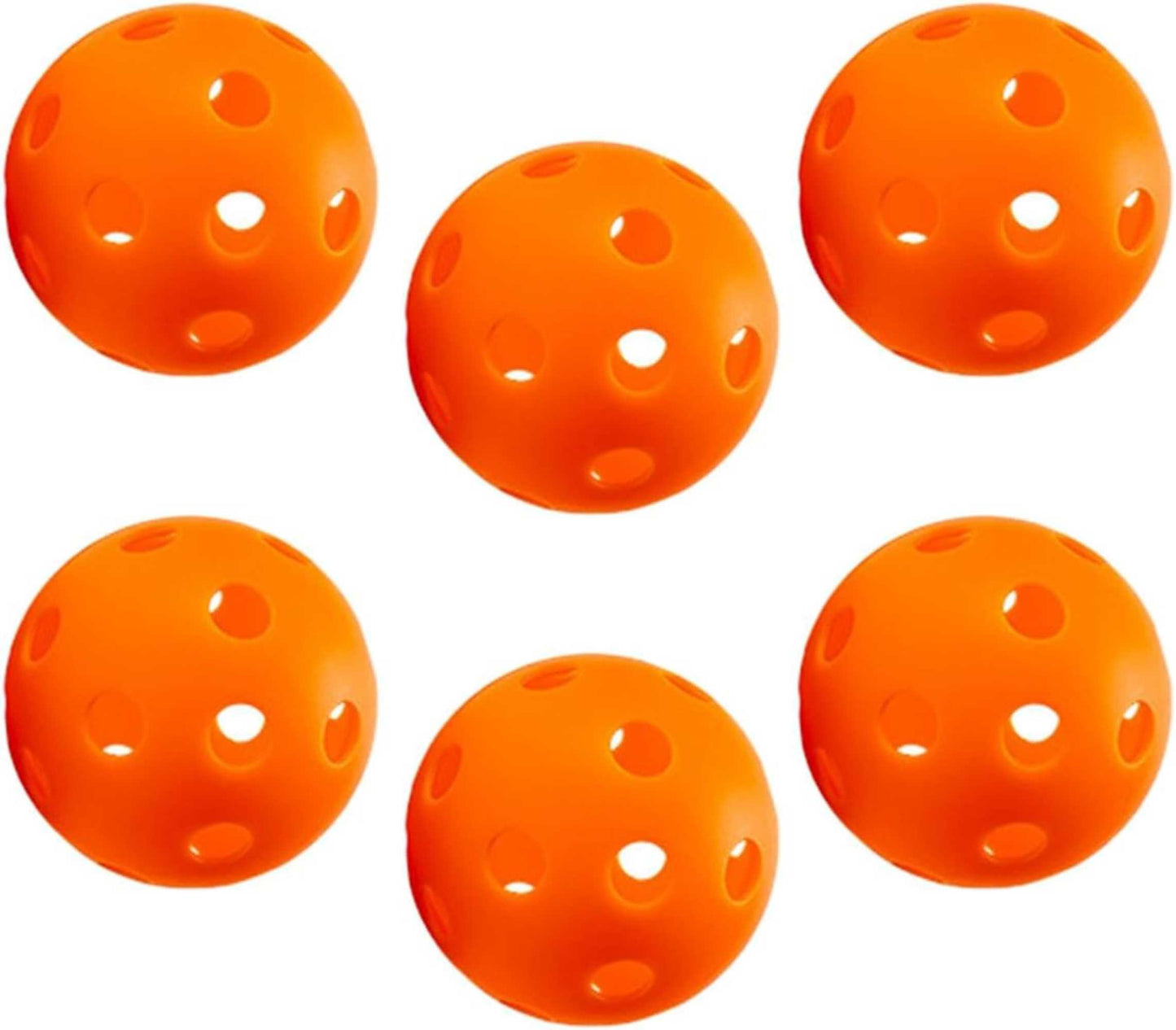 Pickleball-X Performance 6Pcs Holes Orange Balls – Tournament Grade, Durable One-Piece Construction