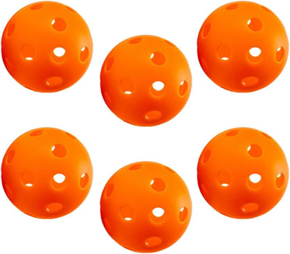Pickleball-X Performance 6Pcs Holes Orange Balls – Tournament Grade, Durable One-Piece Construction