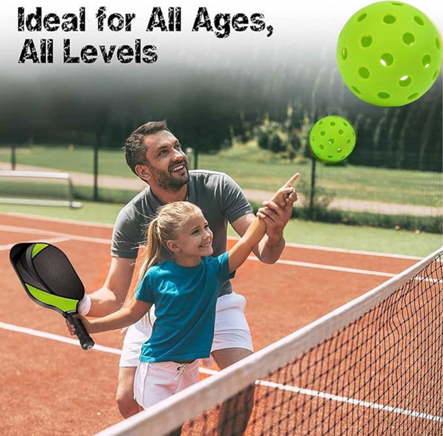 Pickleball-X Performance 5 Holes Green Balls – Tournament Grade, Durable One-Piece Construction
