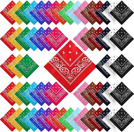 Paisley Multicolor Bandana Unisex Scarf – 100% Cotton Headband for Men & Women, 22"x22"