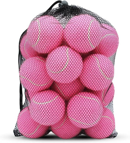 Tennis Balls Bulk Hot Pink Color Low Compression  –Beginners Training Practicing  & Pet Play | Durable Rubber & Felt