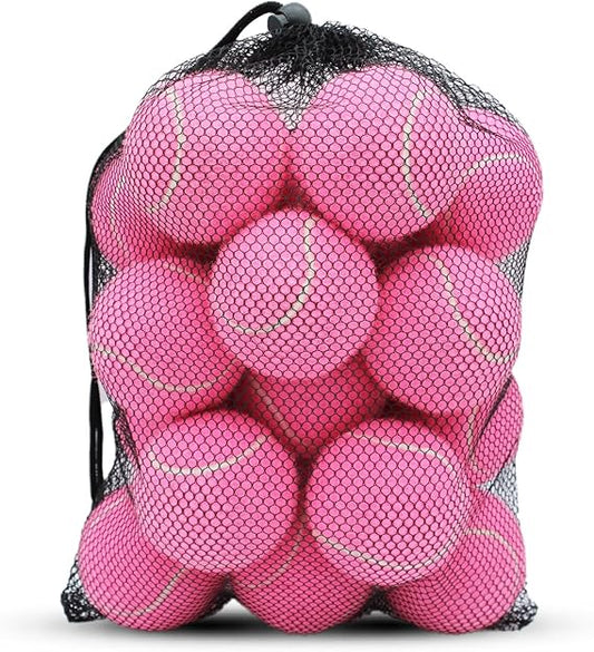 Tennis Balls Bulk Hot Pink Color Low Compression  –Beginners Training Practicing  & Pet Play | Durable Rubber & Felt