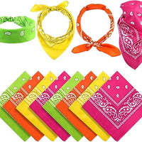 Paisley Bandana  Unisex Multicolor Scarf – 100% Cotton Headband for Men & Women, 22"x22"