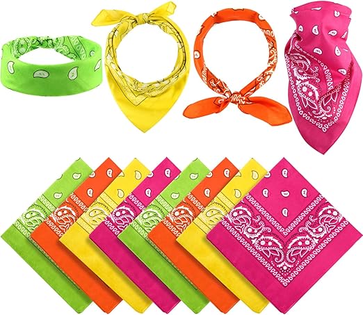 Paisley Bandana  Unisex Multicolor Scarf – 100% Cotton Headband for Men & Women, 22"x22"