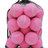 Tennis Balls Bulk Pink Color Color Low Compression  –Beginners Training Practicing  & Pet Play | Durable Rubber & Felt