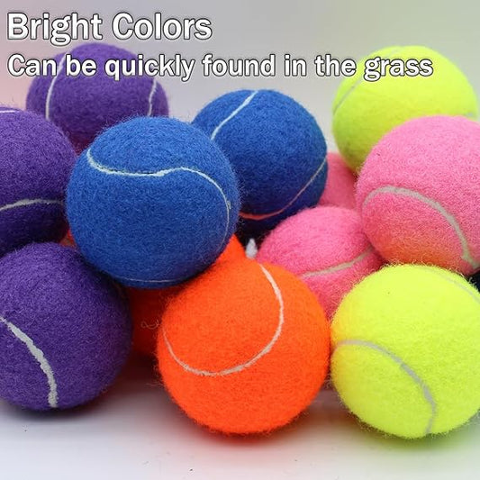 Tennis Balls Bulk Multi Color Low Compression  – Advanced Training, Practice & Pet Play | Durable Rubber & Felt