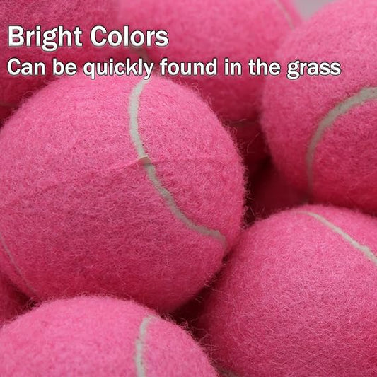 Tennis Balls Bulk Pink Color Color Low Compression  –Beginners Training Practicing  & Pet Play | Durable Rubber & Felt