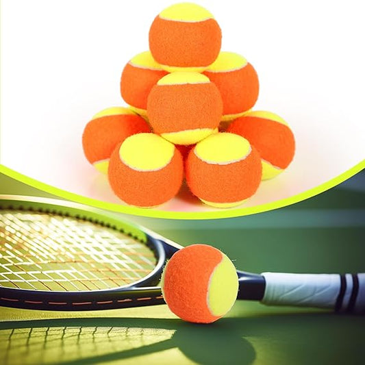 Tennis Balls Bulk  Orange Color Low Compression  – Advanced Training, Practice & Pet Play | Durable Rubber & Felt