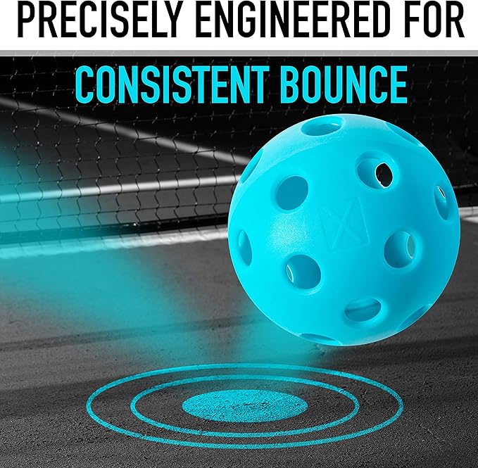 Pickleball-X Performance 12 Pcs Holes Pink / Tiffany Balls – Tournament Grade, Durable One-Piece Construction